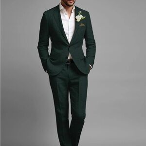 Studio Suits | Classic Linen Martini Green Men's Suit